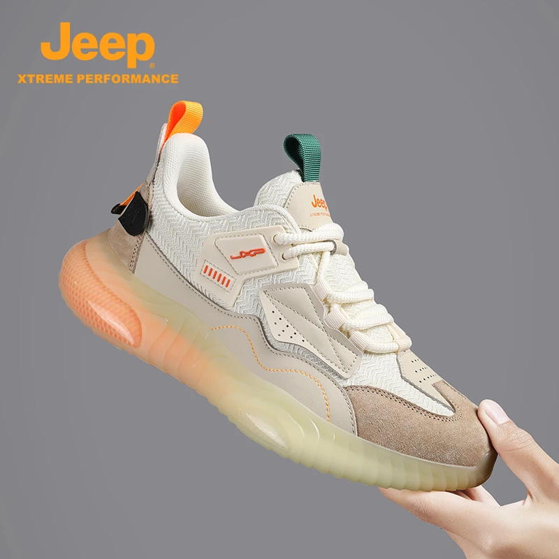 jeep男士秋季新款网面透气休闲运动鞋户外防滑软底百搭潮流运动鞋