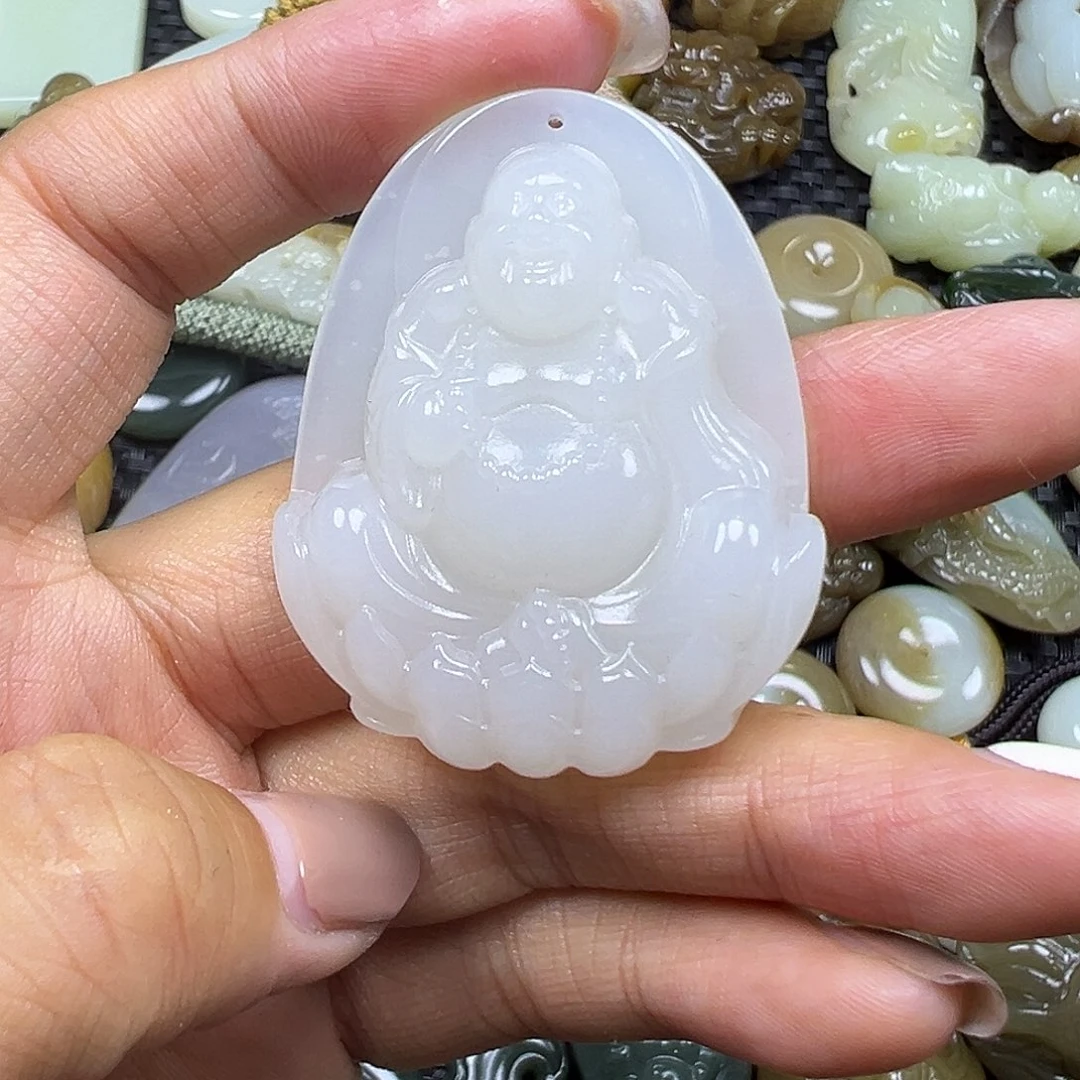 和田玉未镶嵌颈饰卡45.8