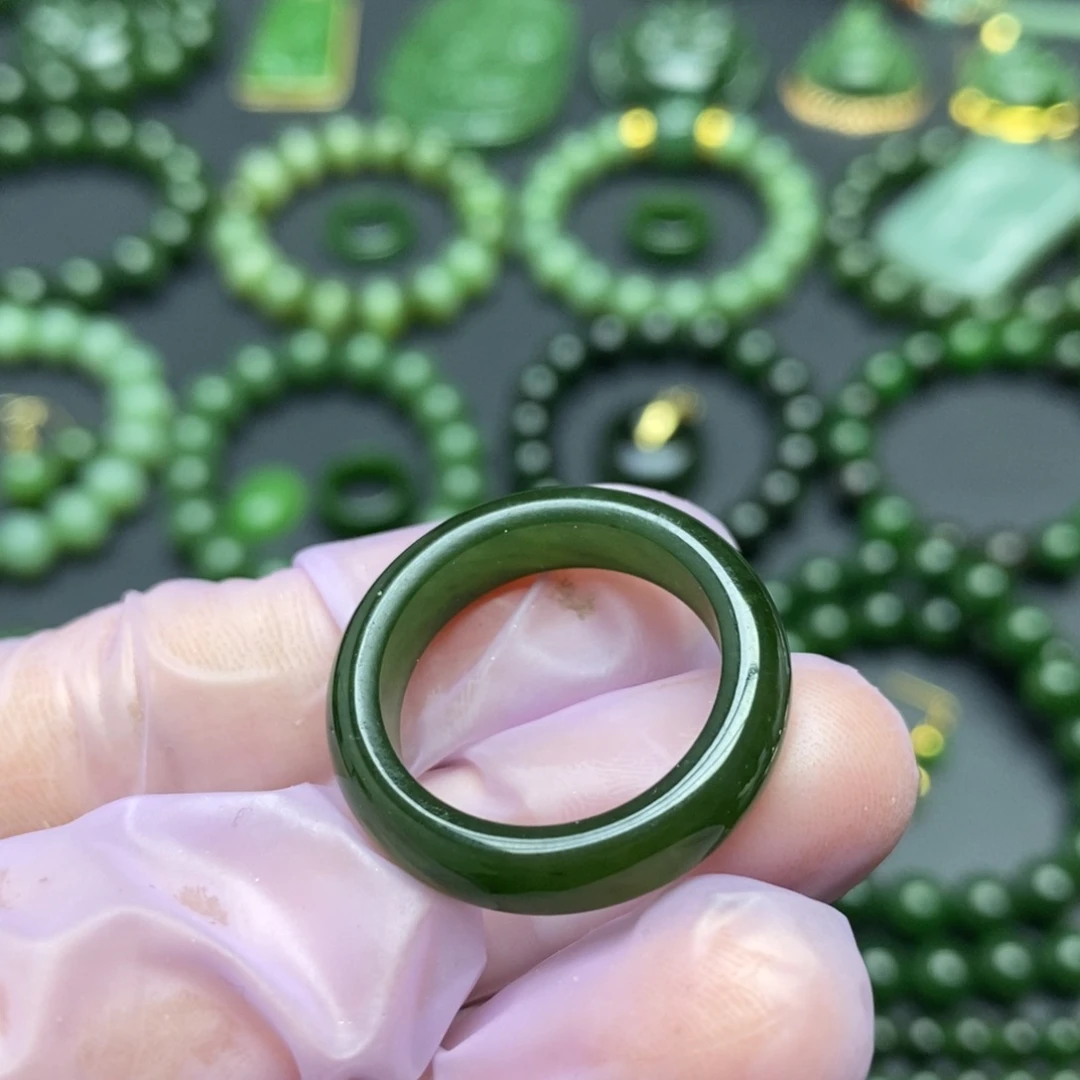 和田玉（碧玉）戒圈未镶嵌19.1mm内径