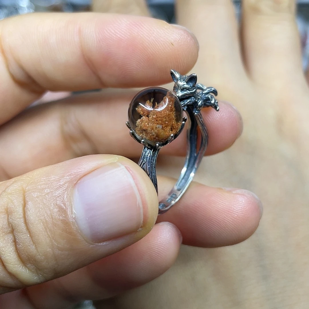 【闪购商品】银S925镶嵌珠宝半成品水晶戒指