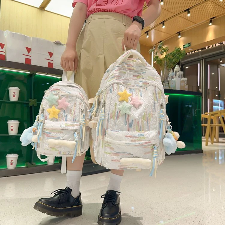 高颜值书包女初中生韩版森系大容量背包高中小学生时尚轻便双肩包