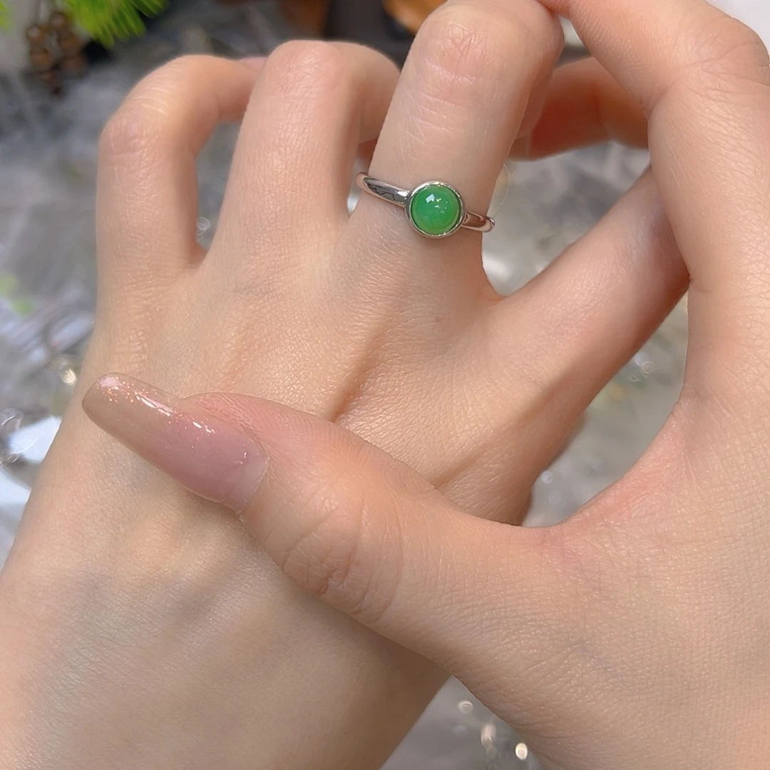 翡翠银S925镶嵌戒指