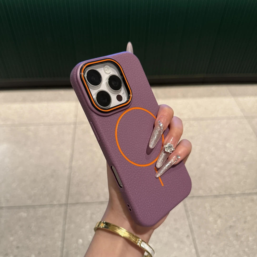 复古荔枝纹适用苹果16promax手机壳高级感iPhone15时尚14小众13女