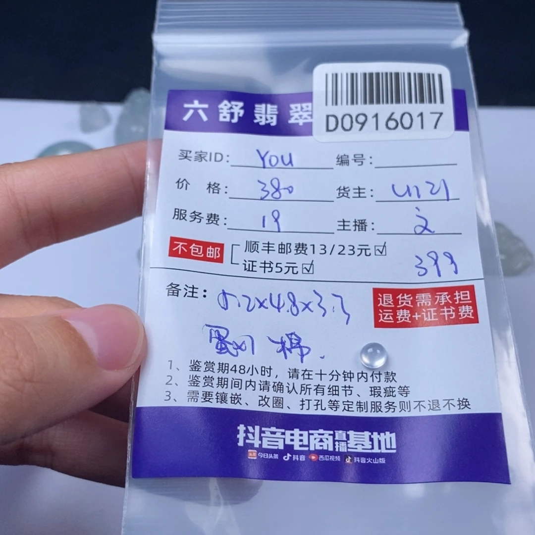 Y***!未镶嵌挂件翡翠D0916017