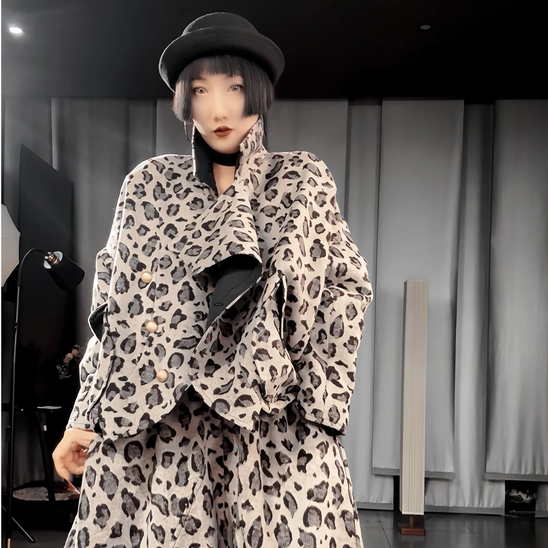 冬季小众设计蝙蝠袖两面穿个性棉服女街头风时尚宽松百搭厚外套潮