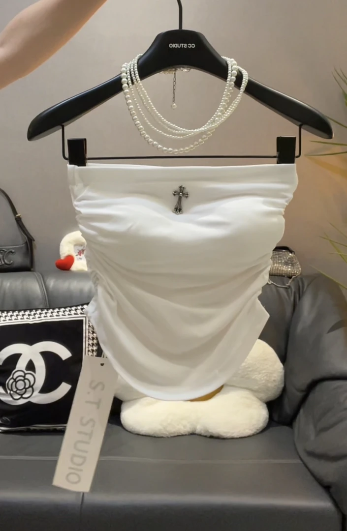 条纹抹胸吊带背心女春秋纯欲小众高级感内搭性感修身辣妹短款上衣