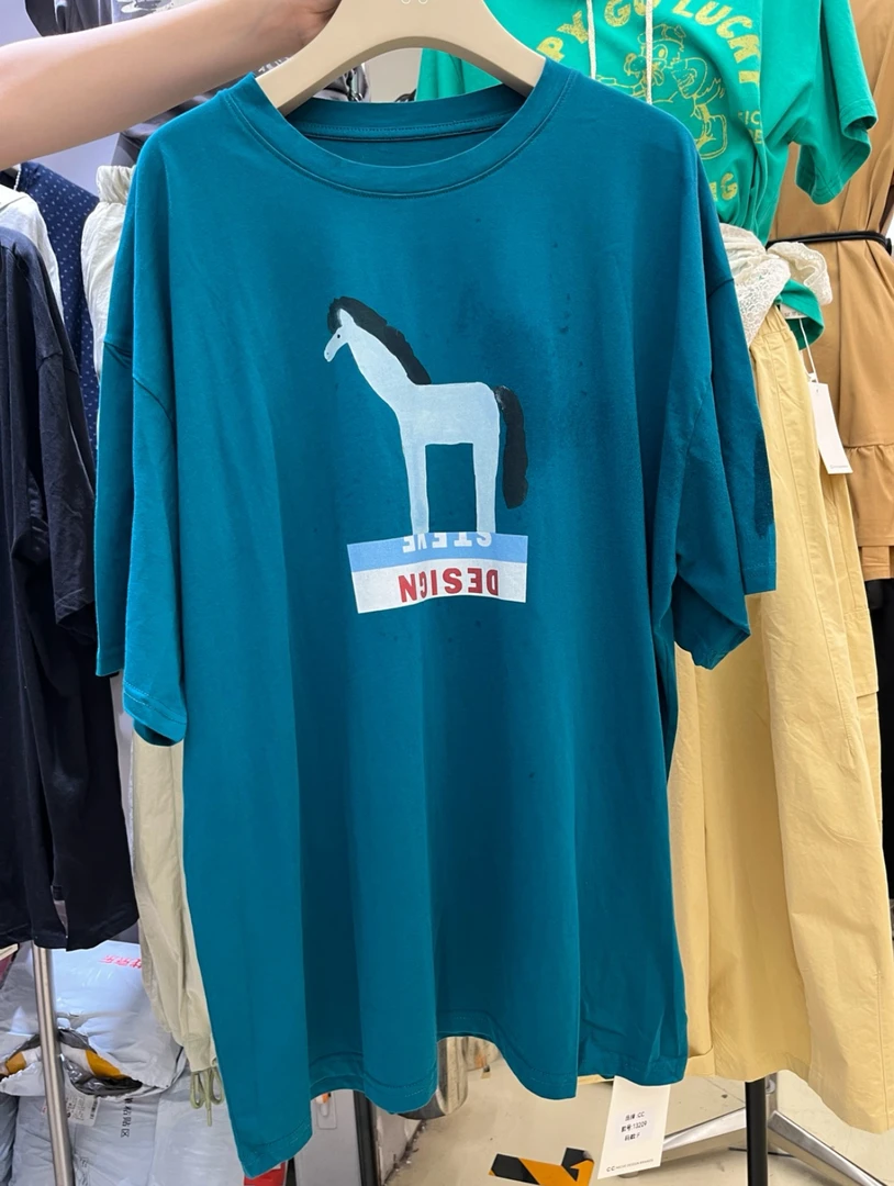 韩版新款印花短袖T恤休闲洋气时尚百搭宽松