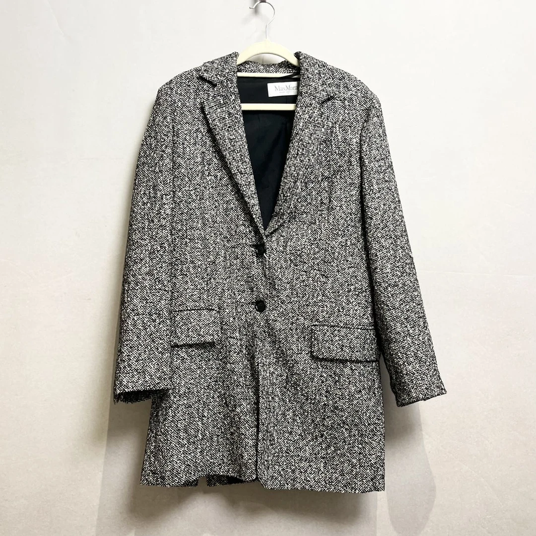 未使用 MaxMara 绵羊毛西装外套 花灰色  40码