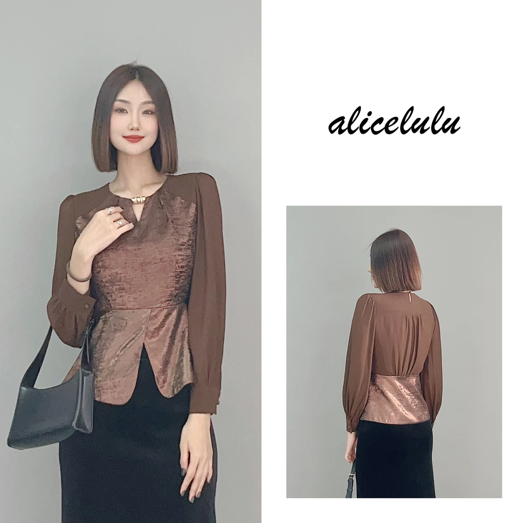 1 ALICE 名媛赴约衬衫 肌理缎面 时髦设计 S2141065J