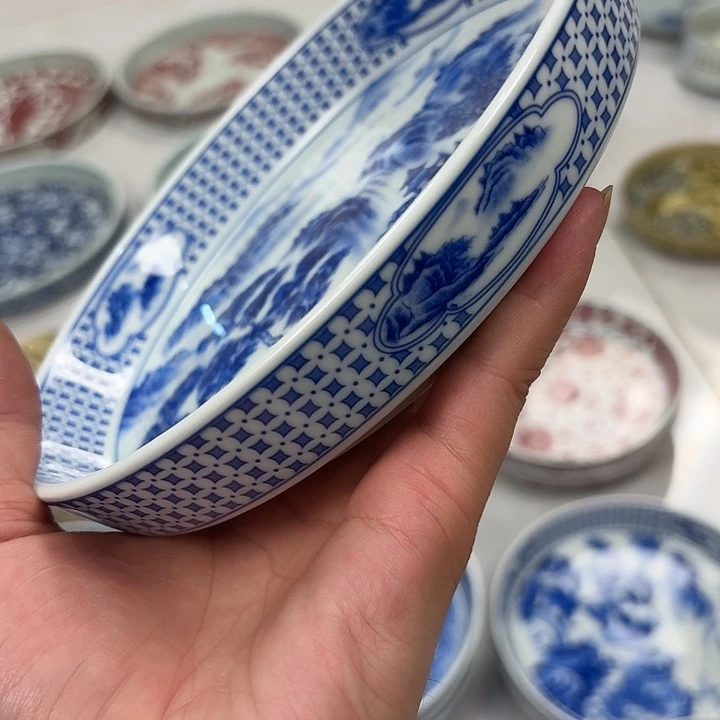 瓷片青花山水大胡乘景德镇