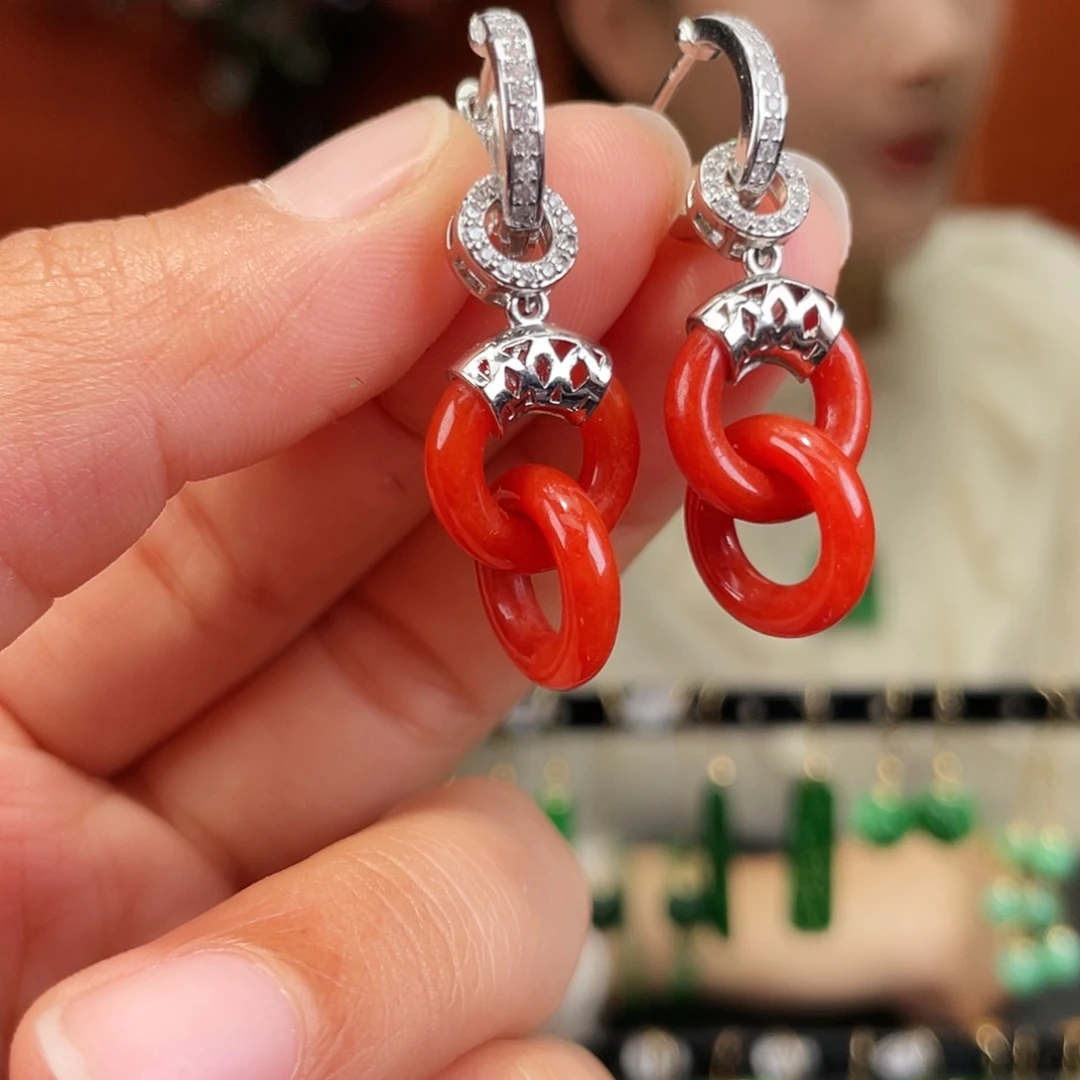 翡翠未镶嵌耳饰饰品