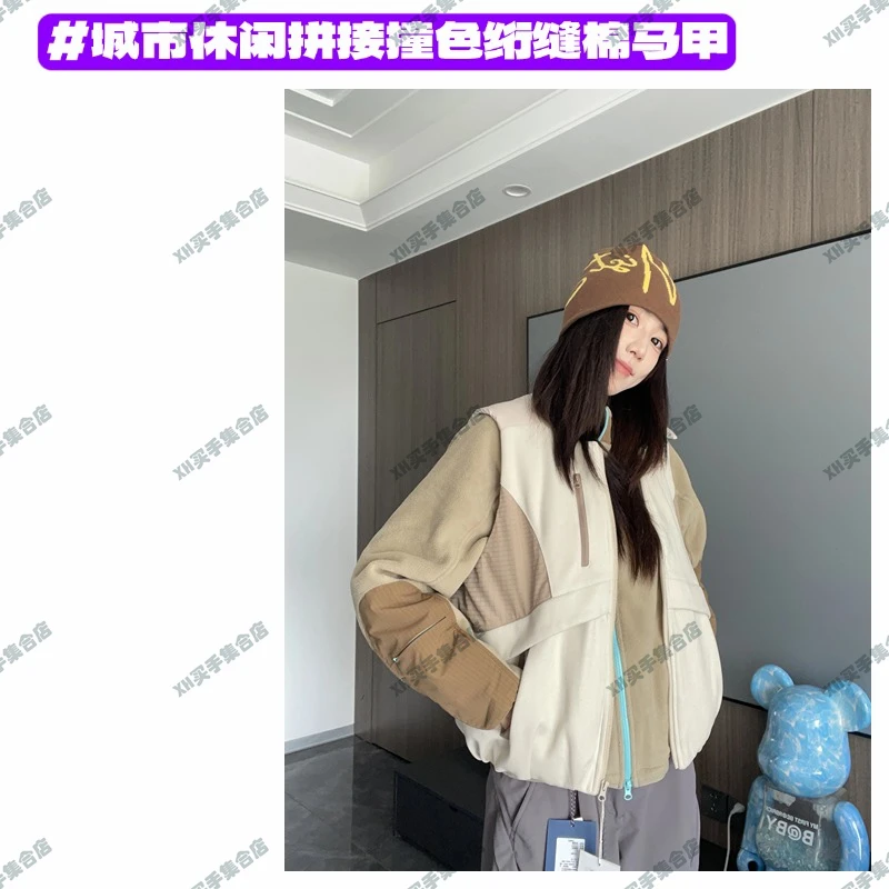 【加厚设计夹棉马甲】975-OUTDOOR城市休闲拼接撞色绗线保暖叠穿
