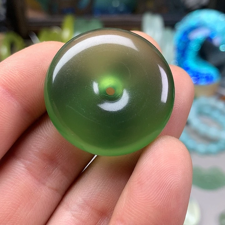 蛇纹石玉挂坠未镶嵌青****༽