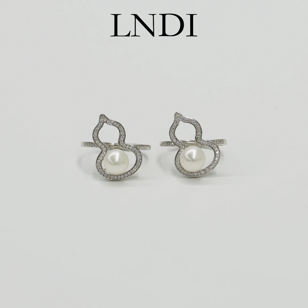【LNDI】S925银淡水珍珠葫芦戒指7-8mm