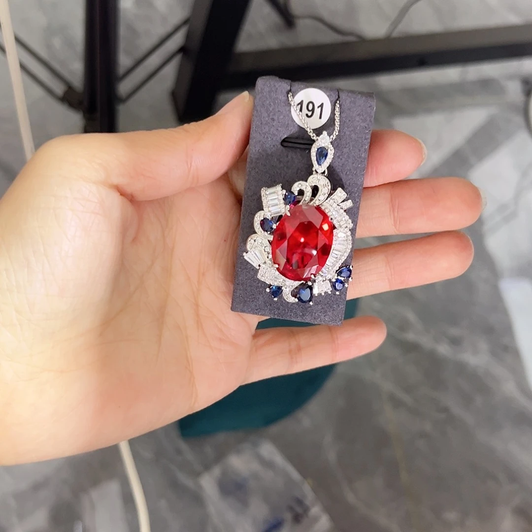 颈饰银S925镶嵌红宝石叠加2单150价格