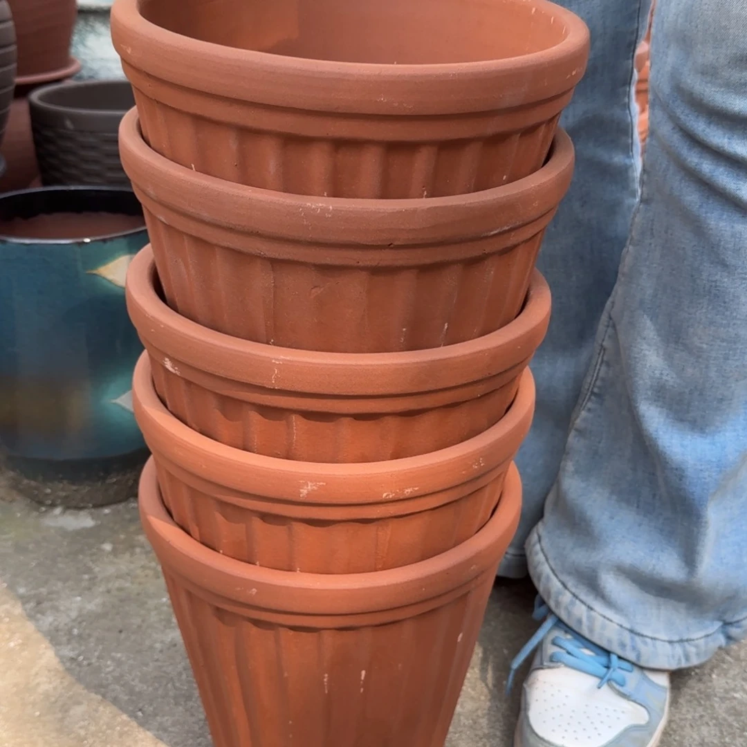 紫砂花盆口24高23宜兴紫砂瑕疵火裂花泥