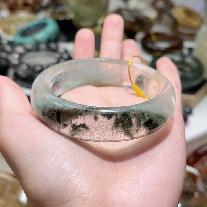 水晶未镶嵌手镯天然绿幽灵手镯