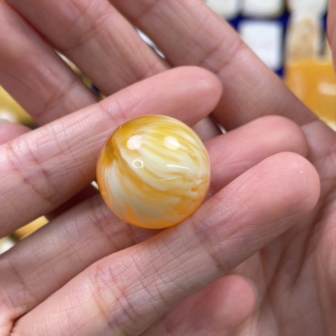 蜜蜡裸石未镶嵌琥珀蜜蜡珠子卡21.6mm