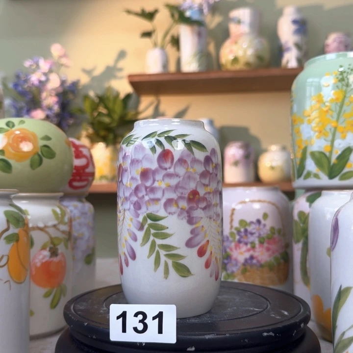 景德镇手绘陶瓷花瓶摆件无孔