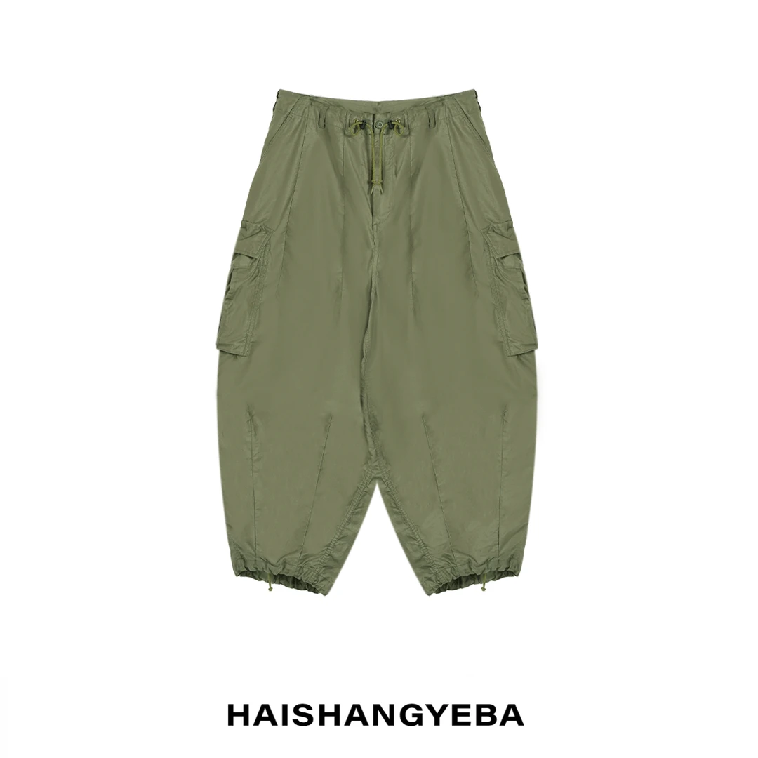 【海上叶爸】新款2025夏季百搭棉男女同款中高腰宽松休闲阔腿工装裤
