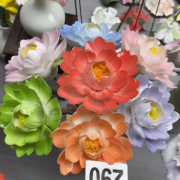 陶瓷陶瓷材料7朵芍药