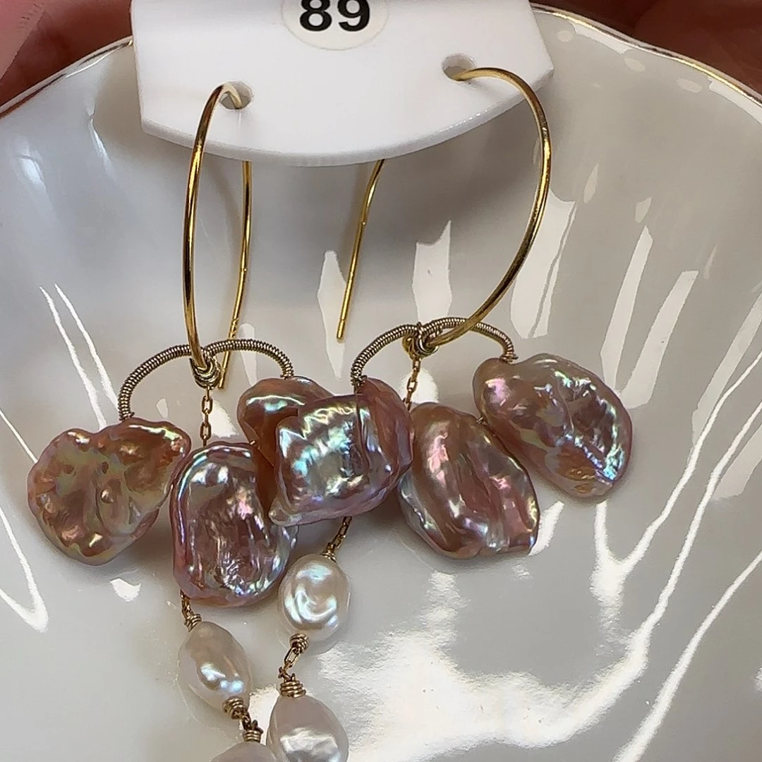 淡水珍珠耳饰银S925镶嵌二****夜