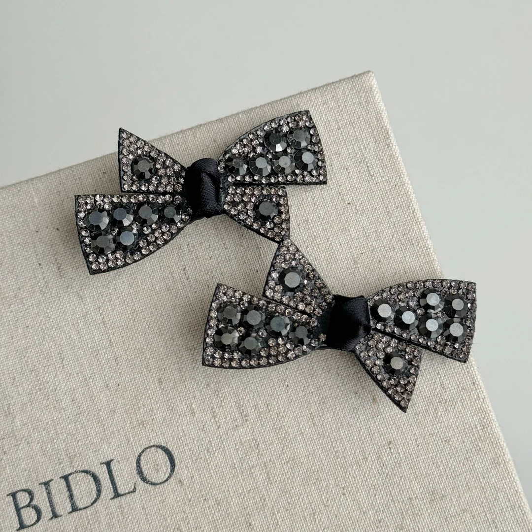 闪钻蝴蝶结鸭嘴夹碎发夹2024新款刘海夹法式优雅发夹