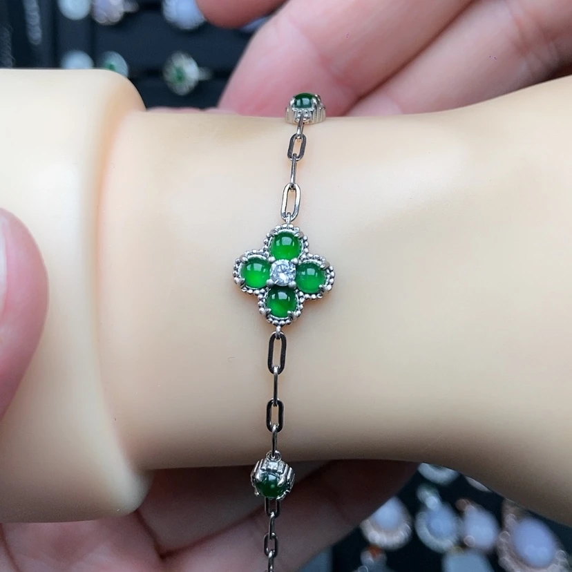 【闪购商品】银S925镶嵌手链翡翠