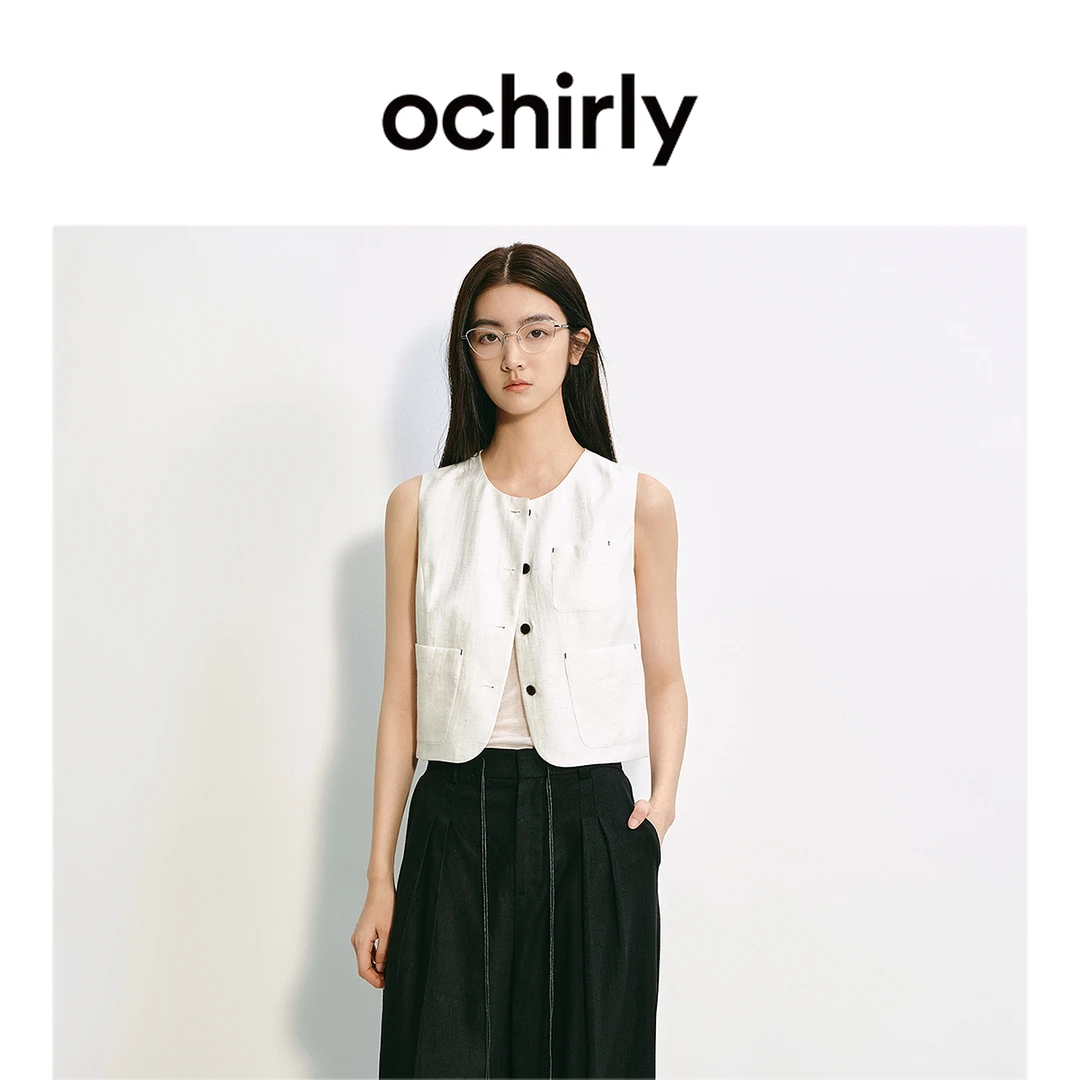 OCHIRLY欧时力 短款西装马甲女上衣透气工装设计感夏季2025新品