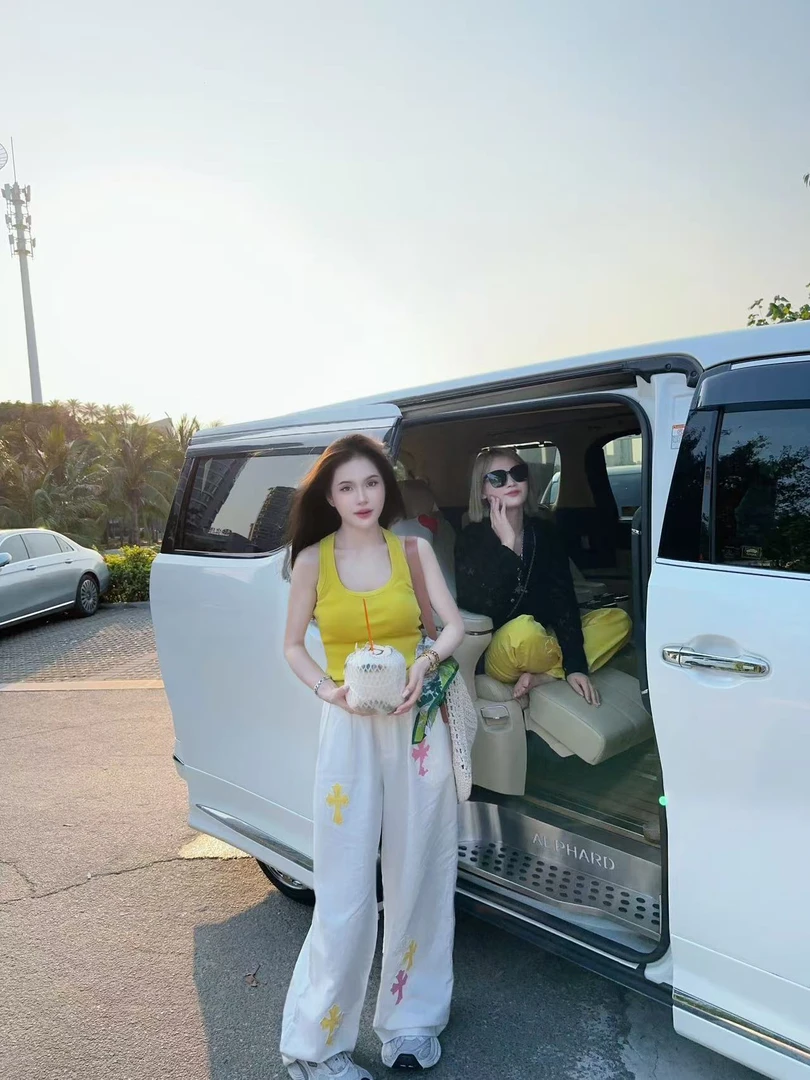 Rebornmoi【vivi老板娘】重工彩色标小皮标棉麻裤（男女同款）KZ378