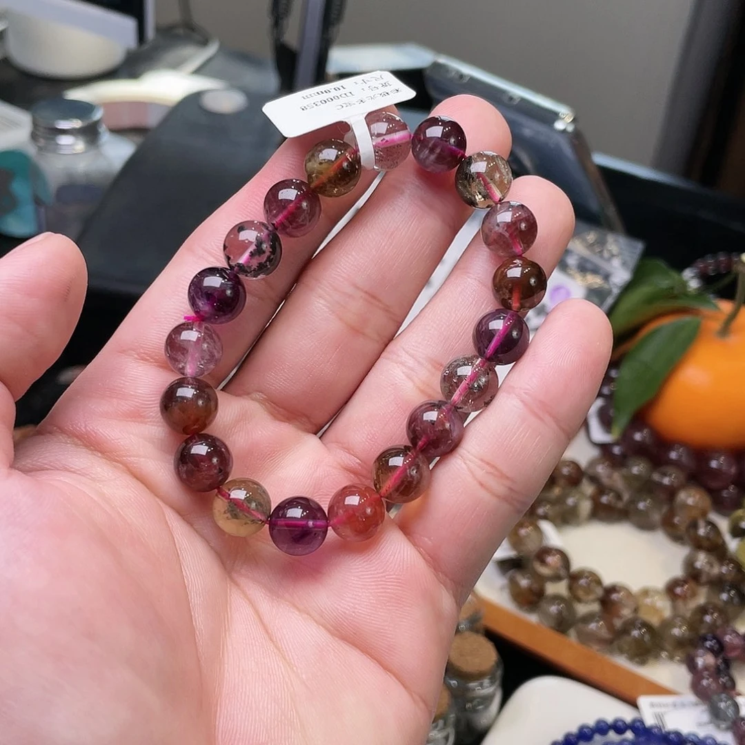 水晶手串未镶嵌彩极光多宝10mm