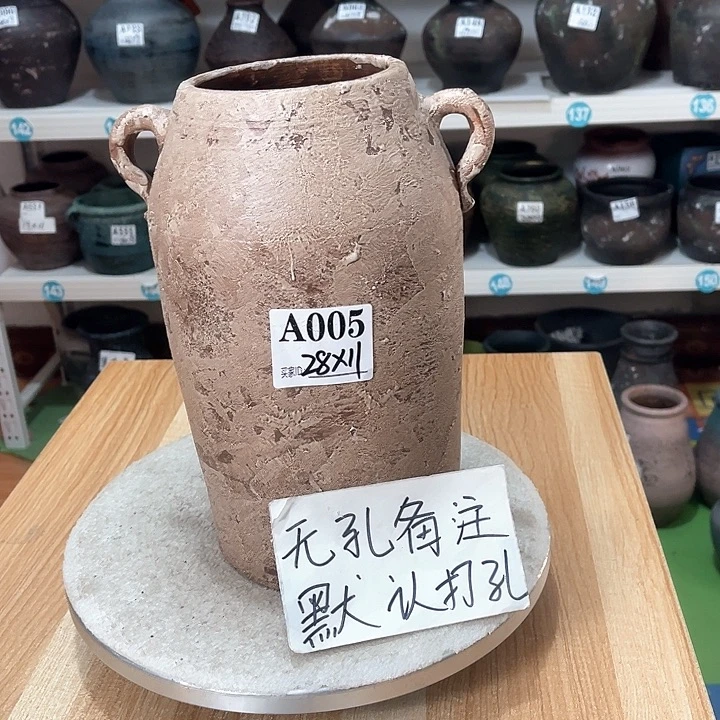 红陶手工制作工艺花盆