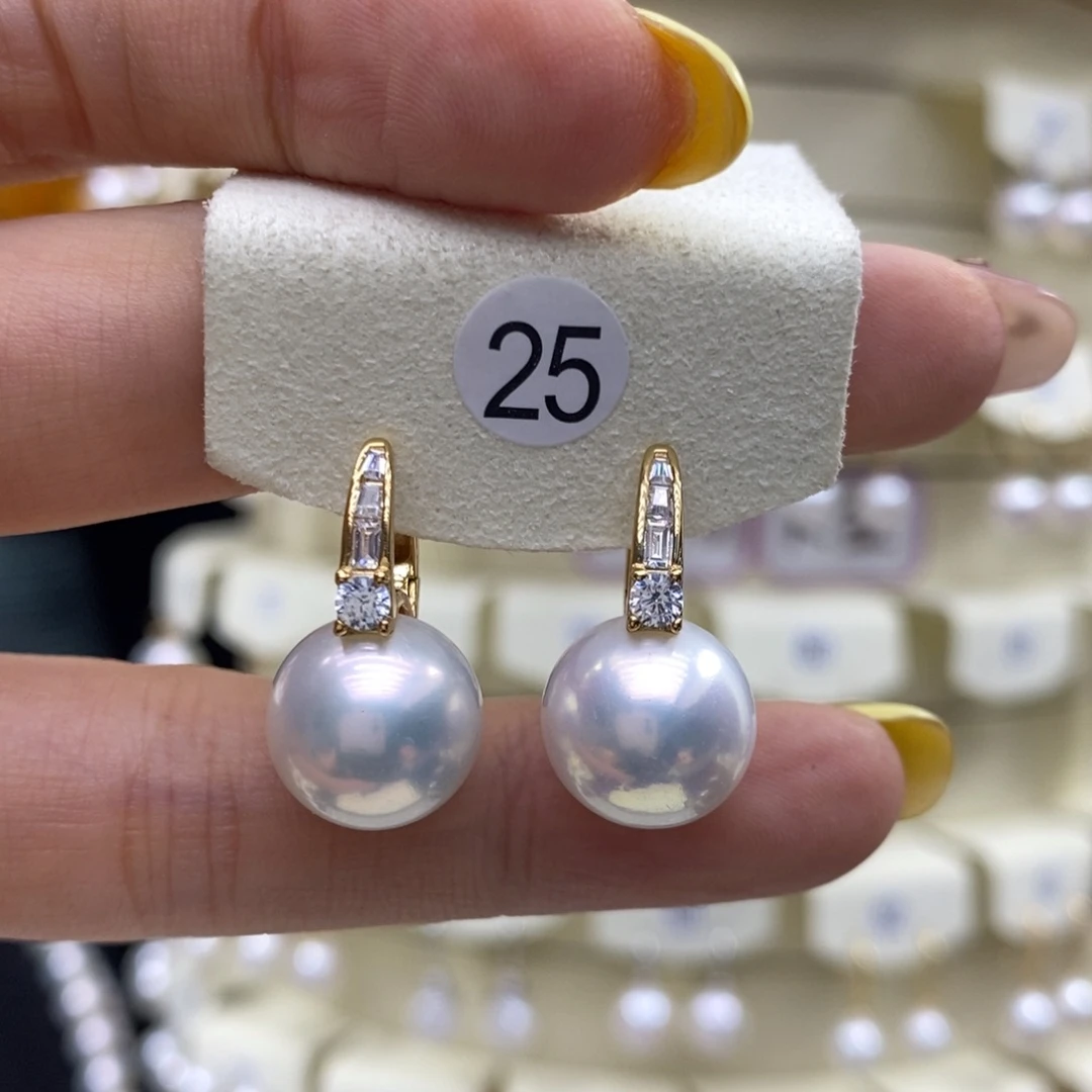 银S925镶嵌淡水珍珠耳饰?****?