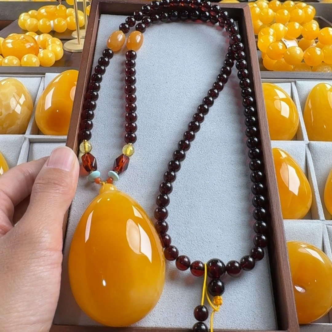 蜜蜡毛衣链未镶嵌