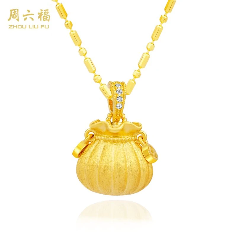 ZHOU LIU FU/周六福 坠链均925银合成锆石 袋袋有福套链-Y6620-主