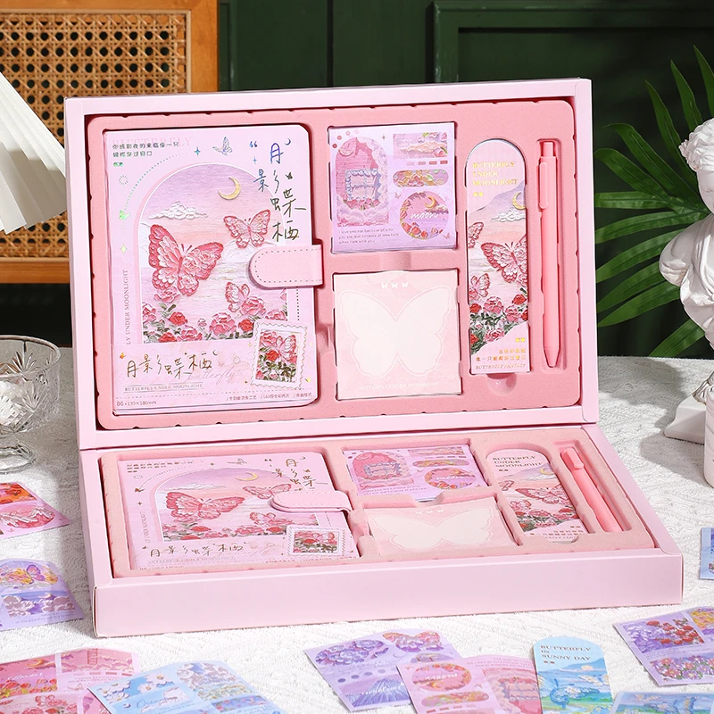 新款复古油画手账本礼盒女孩高颜值精美生日礼物质感笔记本套装