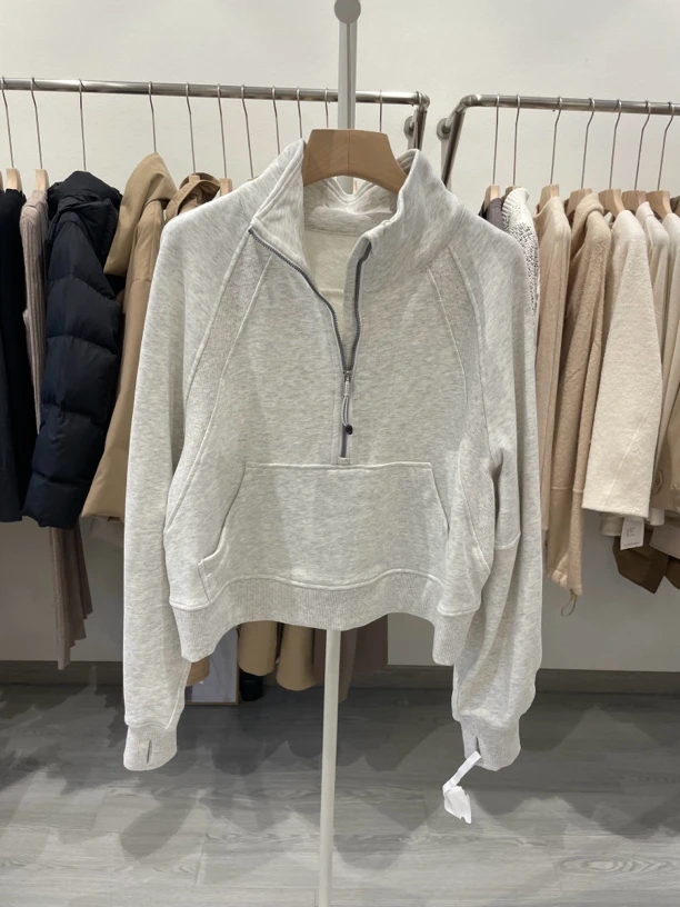 Lu Lu半拉链卫衣女短款运动上衣时尚休闲立领外套