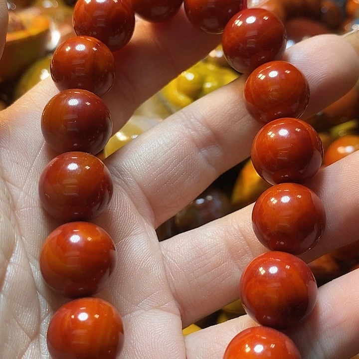 甜***糖玛瑙/玉髓未镶嵌手链