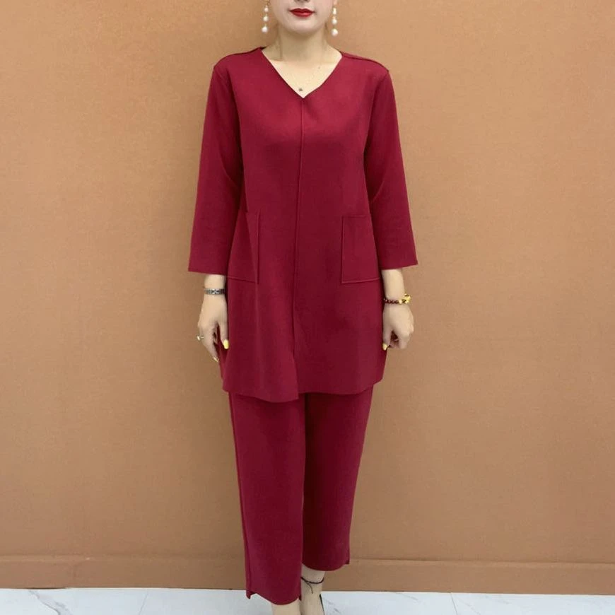 2025春季新款时尚套装宽松女装洋气上衣开衫显瘦休闲裤纯色两件套