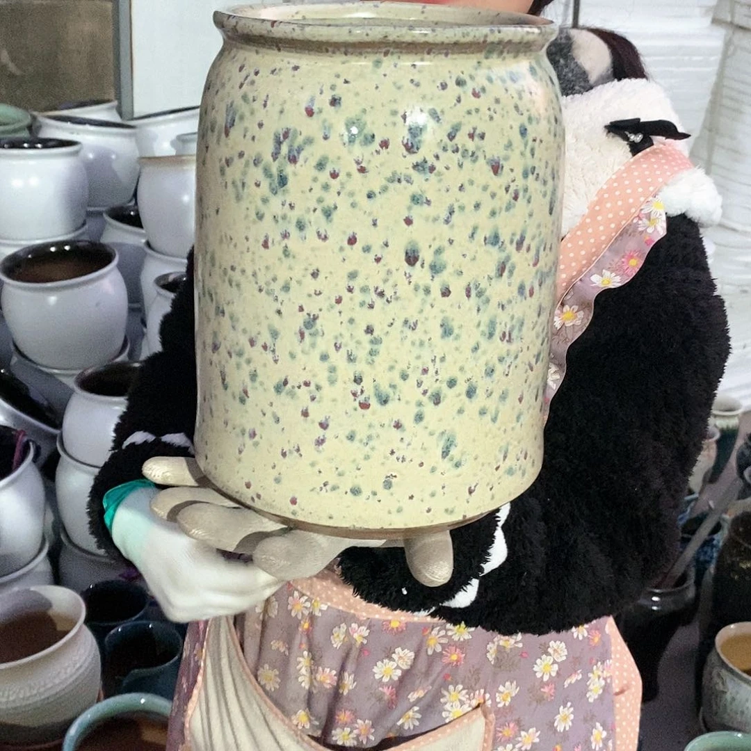 紫砂花盆瑕疵口17高26