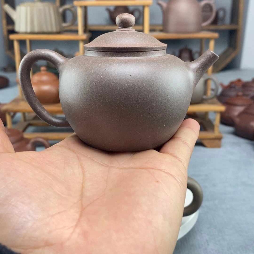 紫砂茶壶丑泥笠帽壶