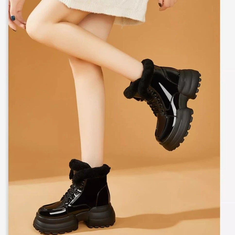 厚底增高雪地靴女2025新款冬季保暖棉鞋加绒加厚底短靴防水棉靴