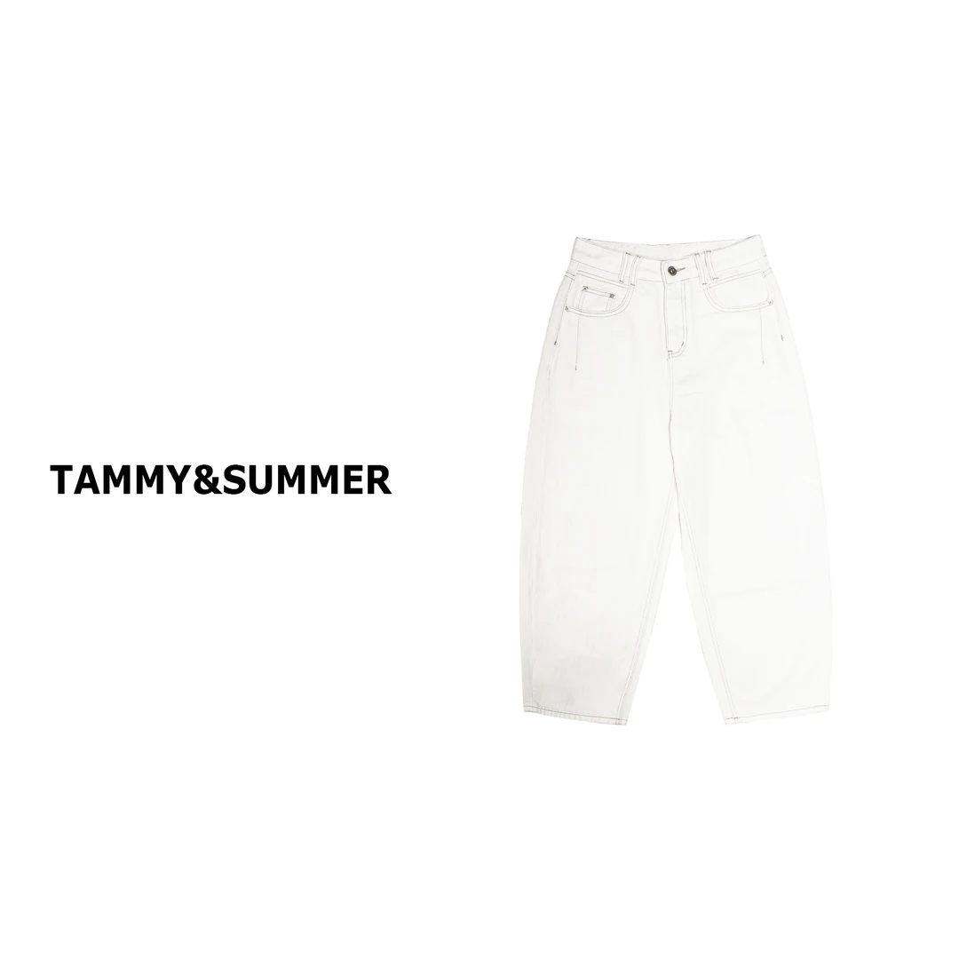 【Tammy&Summer】宽松阔腿梨形慵懒镰刀裤百搭休闲牛仔裤69221-1