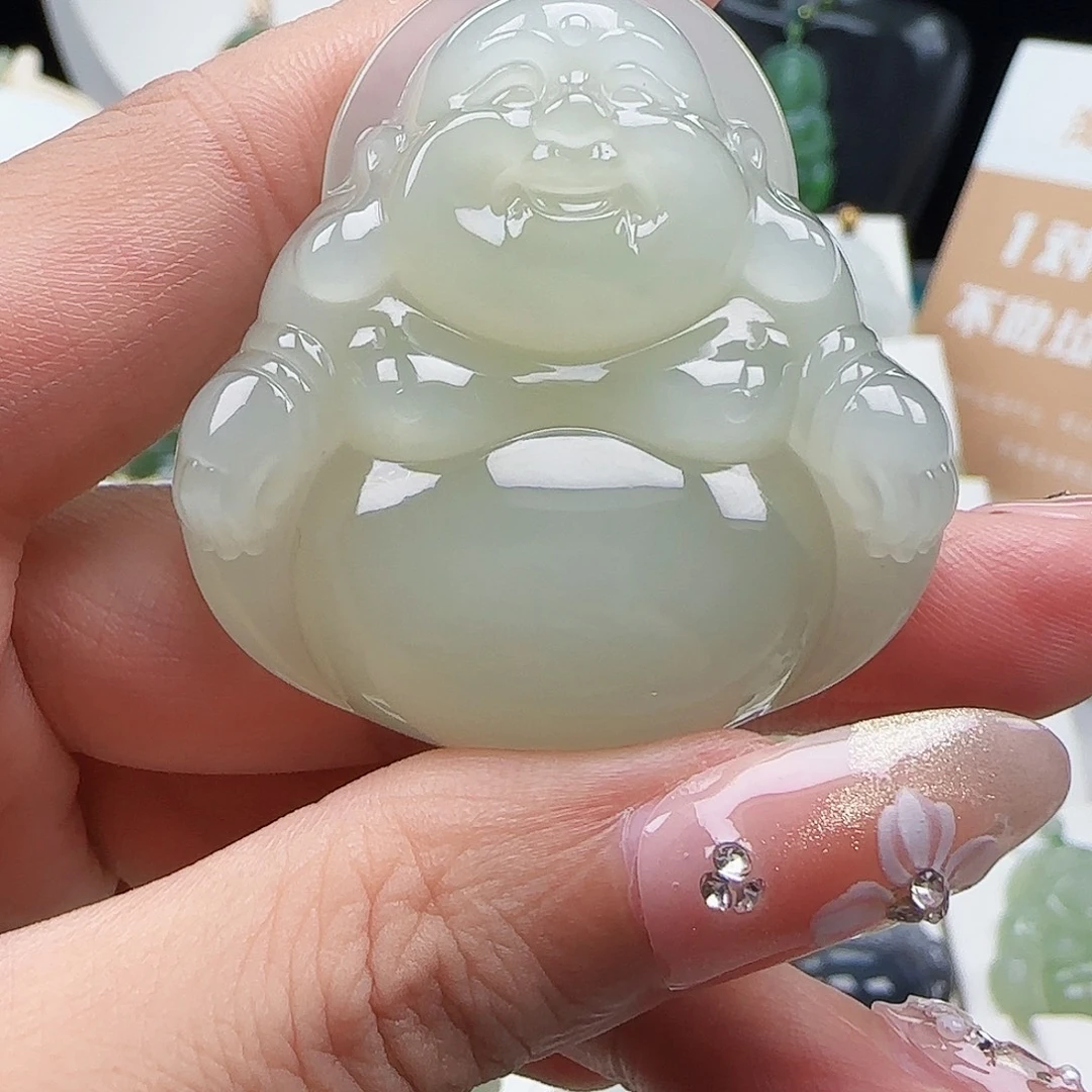 吊坠(赠链)足金镶嵌和田玉45