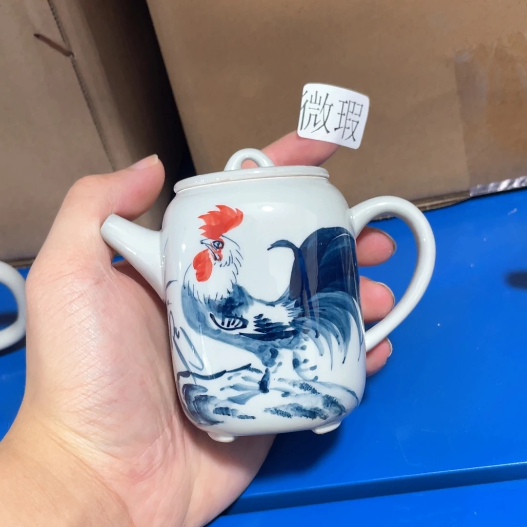釉下手绘茶具微瑕
