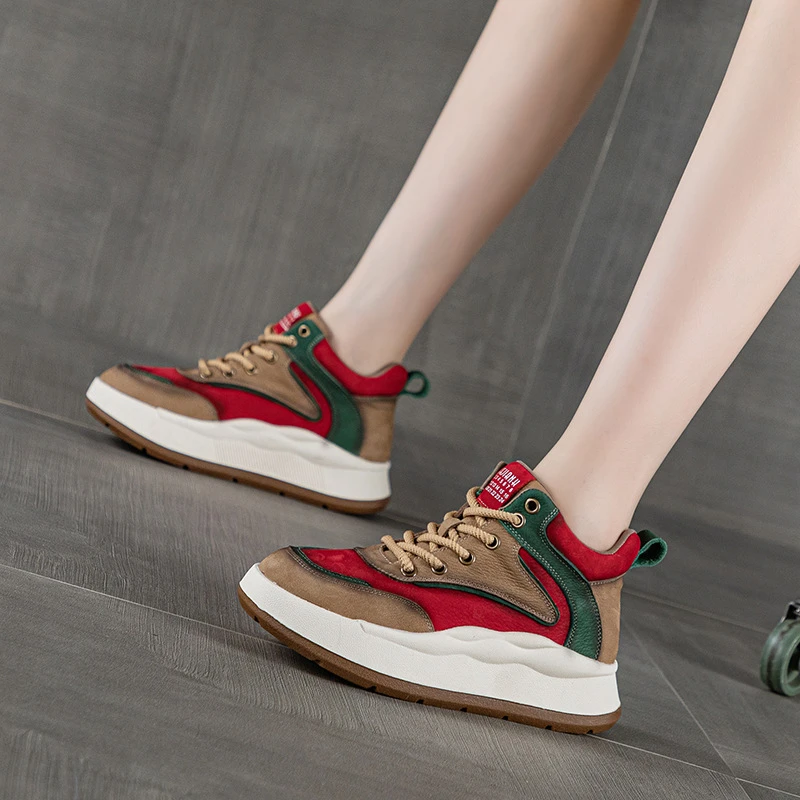 MAGUBA/玛古芭老爹鞋女厚底增高显腿长舒适拼色小众时尚休闲女鞋