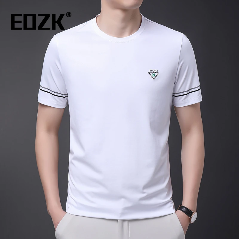Eozk圆领短袖男士t恤夏季薄款内搭冰丝凉爽半袖体恤潮流男装上衣