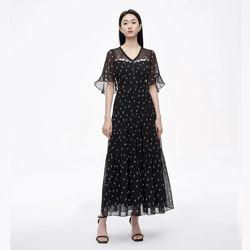 【直播专享】商场同款夏季新品不规则波点连衣裙N194C42004