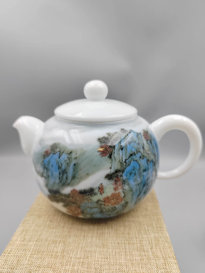 醴陵釉下五彩瓷 手工手绘  茶壶