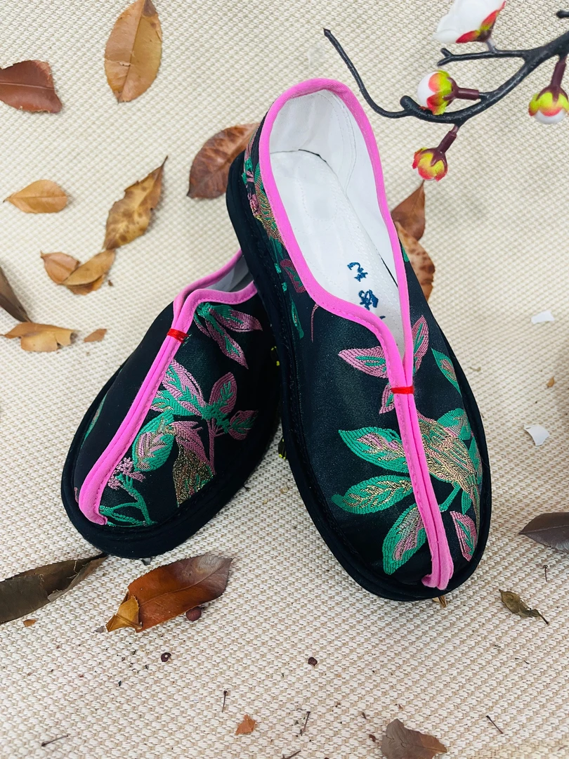 【翠绿—两片单鞋】布鞋中国风平底千层底布鞋民族风老北京布鞋复古